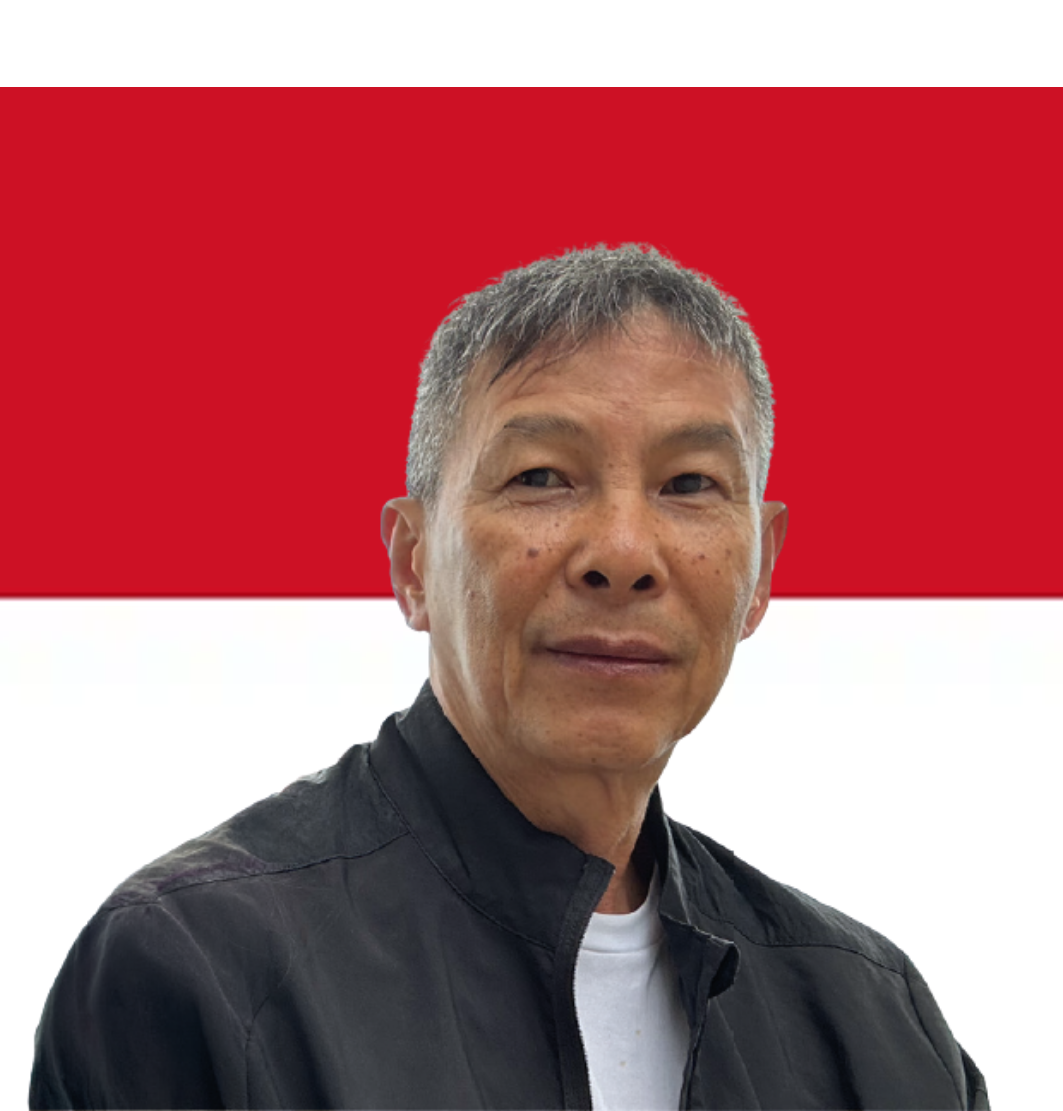 Dr. Johnny Tjia, achtergrond Indonesische vlag
