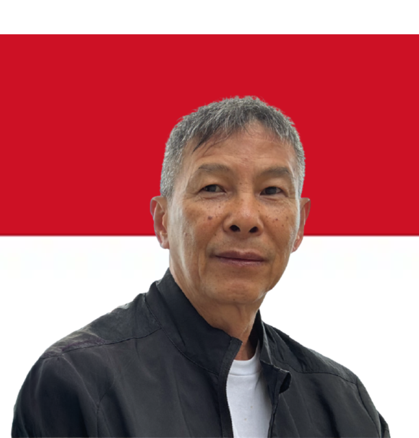 Dr. Johnny Tjia, achtergrond Indonesische vlag